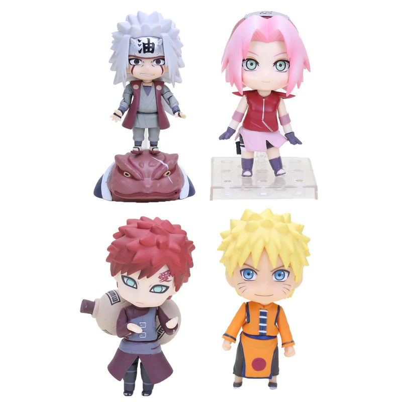 10 см Nendoroid Наруто фигурка Shippuden Haruno Sakura 833 Наруто 872 Jiraiya 886 Gaara 956 ПВХ фигурка модель игрушки - Цвет: 4pcs no box