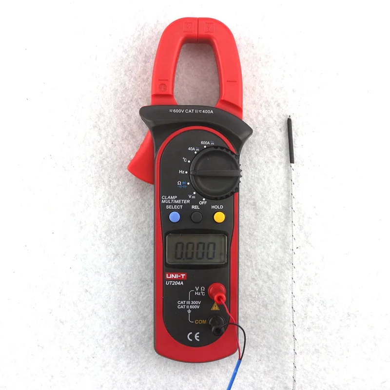 UNI T UT204A AC DC 600A 600V Цифровой клещи мультиметр Авто Диапазон Амперметр Вольтметр Ом