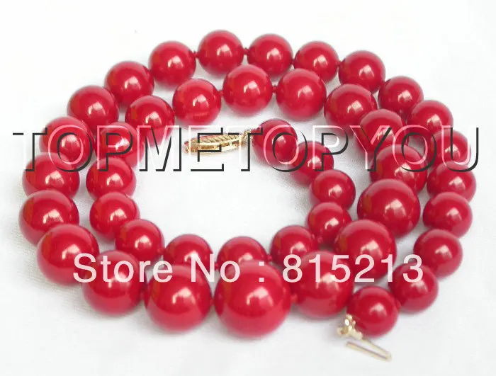 Ожерелье ddh009 15 мм натуральный красный коралл 18gp () бесплатная доставка|necklace free