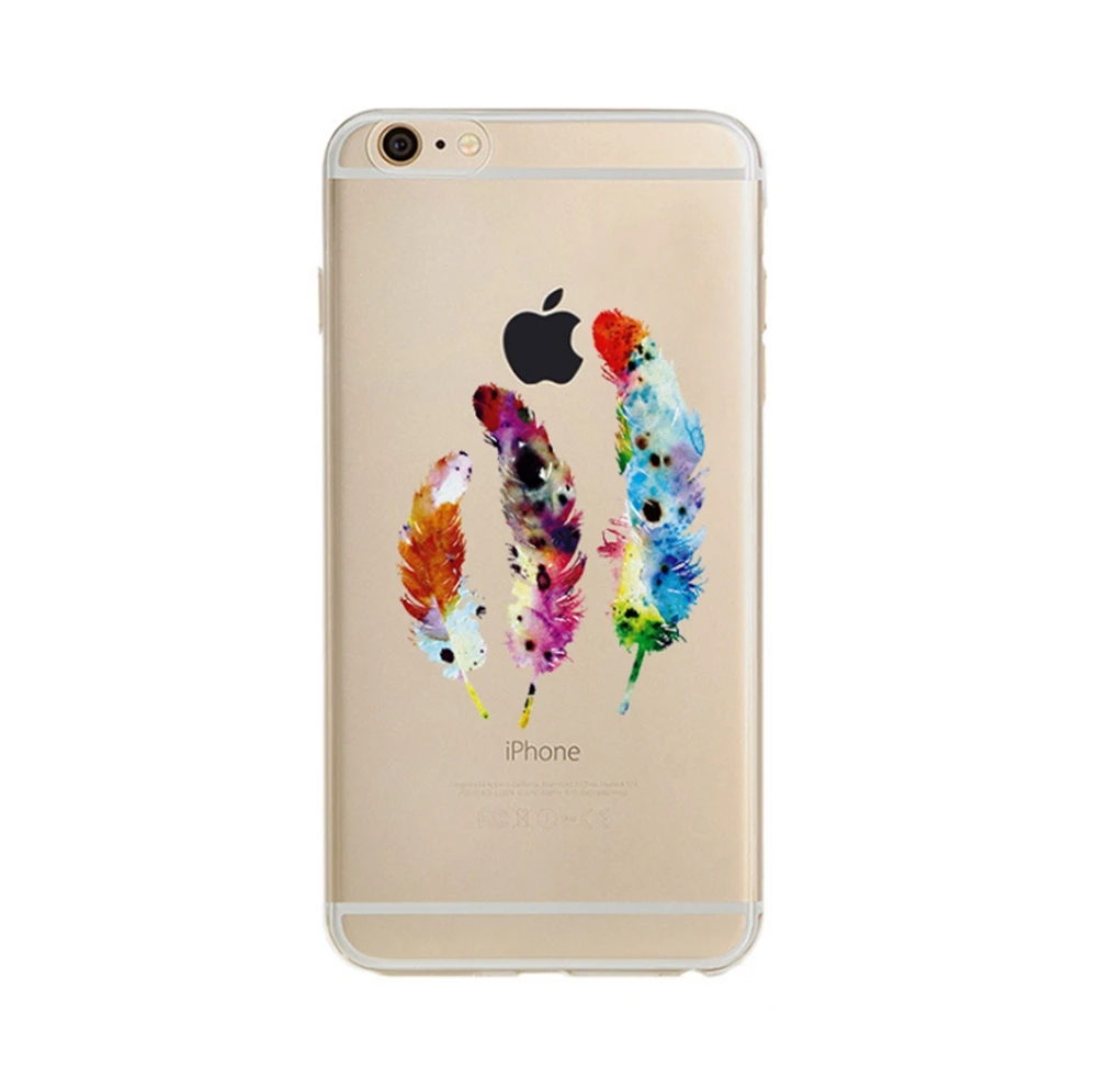 Для Apple iPhone 7 6 S Plus Чехлы мультфильм перо птицы животных Мягкий силиконовый чехол