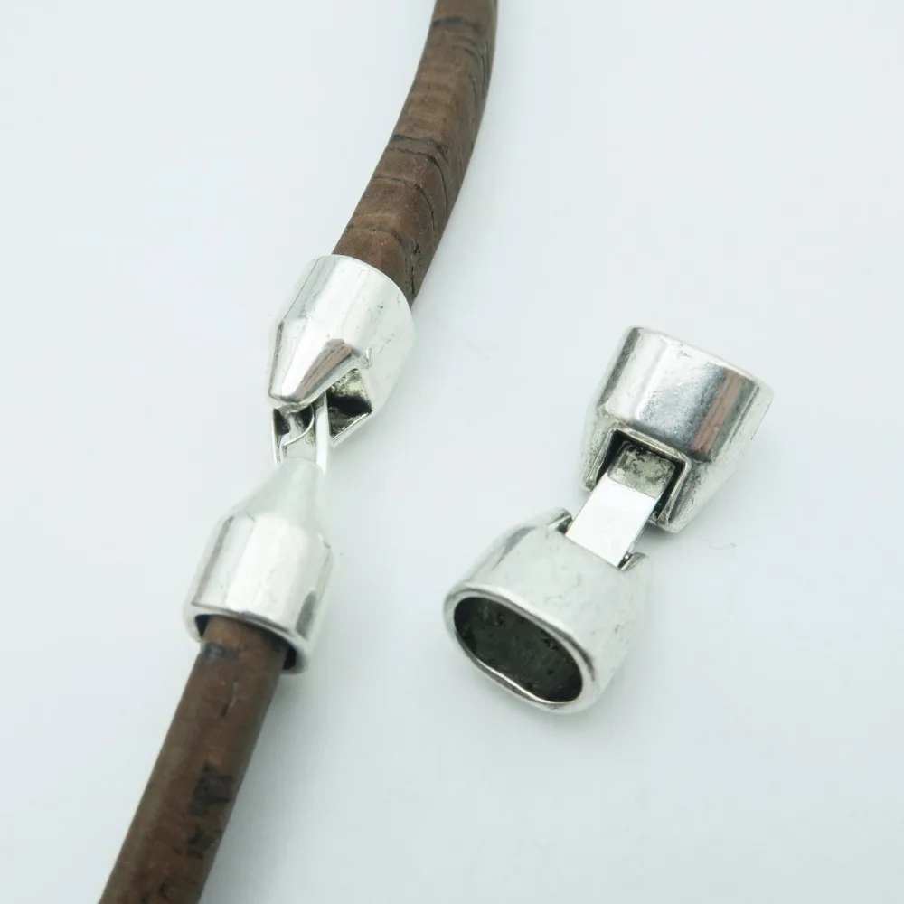 For Licorice Leather Antique Silver clasp Finding Supplies Snap Clasp bracelet Jewelry Findings &amp Components D-6-110 | Украшения и