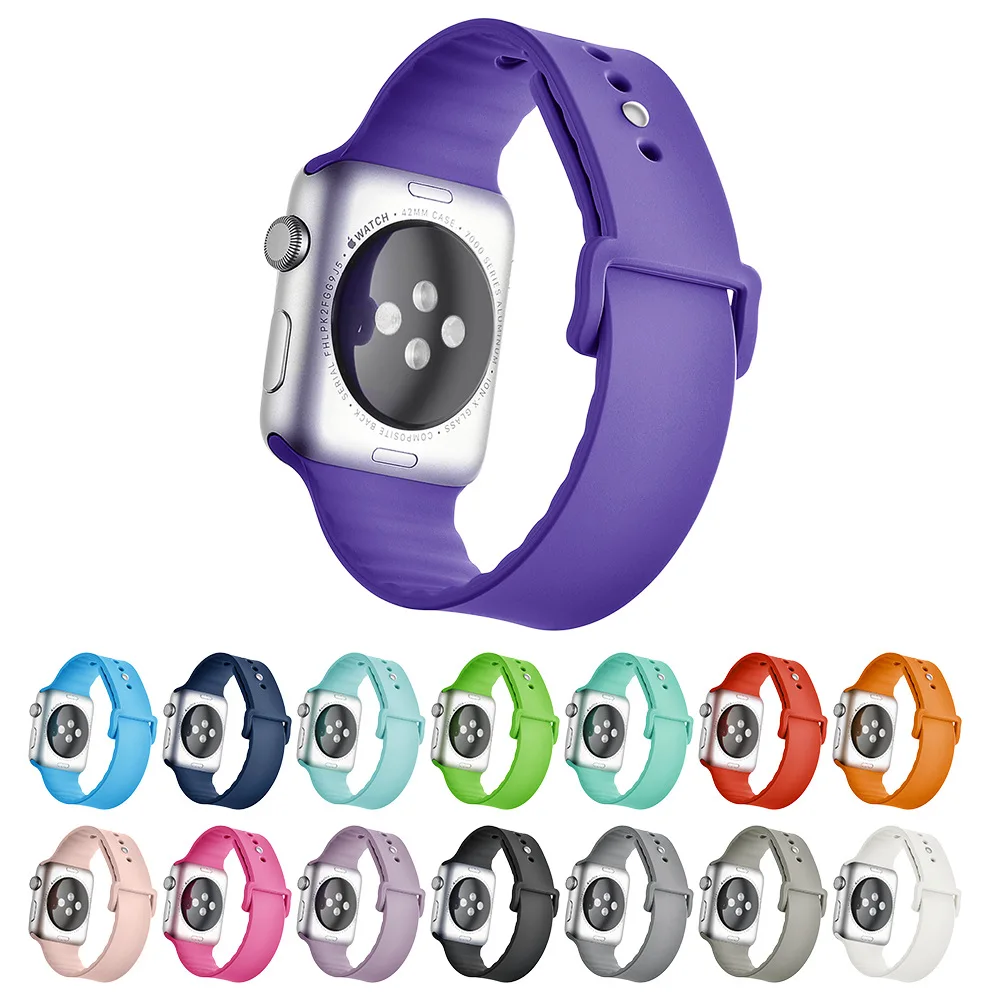 Силиконовые iwatch Sport Link 42 мм 38 Смарт часы на ремешке монохромные спортивные