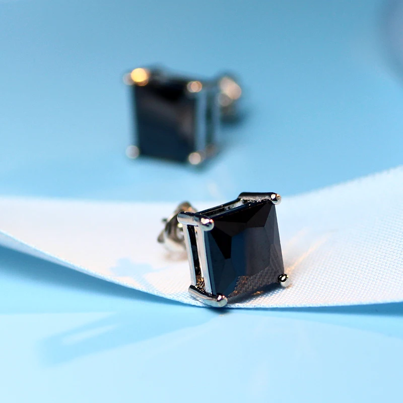 Серьги гвоздики с 4 кристаллами A113|fashion stud earrings|stud earringsmens earrings black |