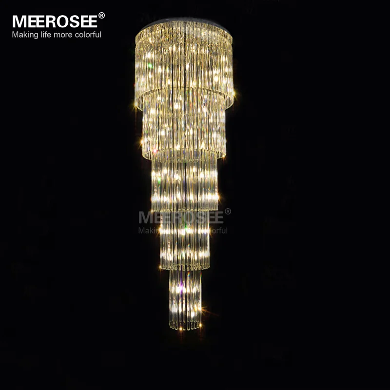 

Modern Glass Chandelier Light Fixture staircase Lustre, stairs, foyer Crystal Stair Lamp for hotel and project