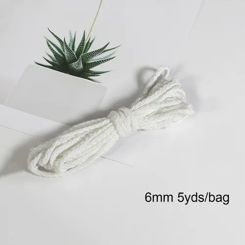 White 5 ярдов хлопковое плетение из веревок декоративный витой шнур веревка для украшения ручной работы шнурок для рукоделия моток веревки - Цвет: White