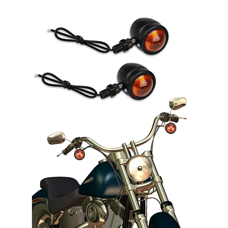 2 шт. пуля мотоцикла указатель поворота янтарный свет для Harley Bobber Chopper Кафе Racer Yamaha