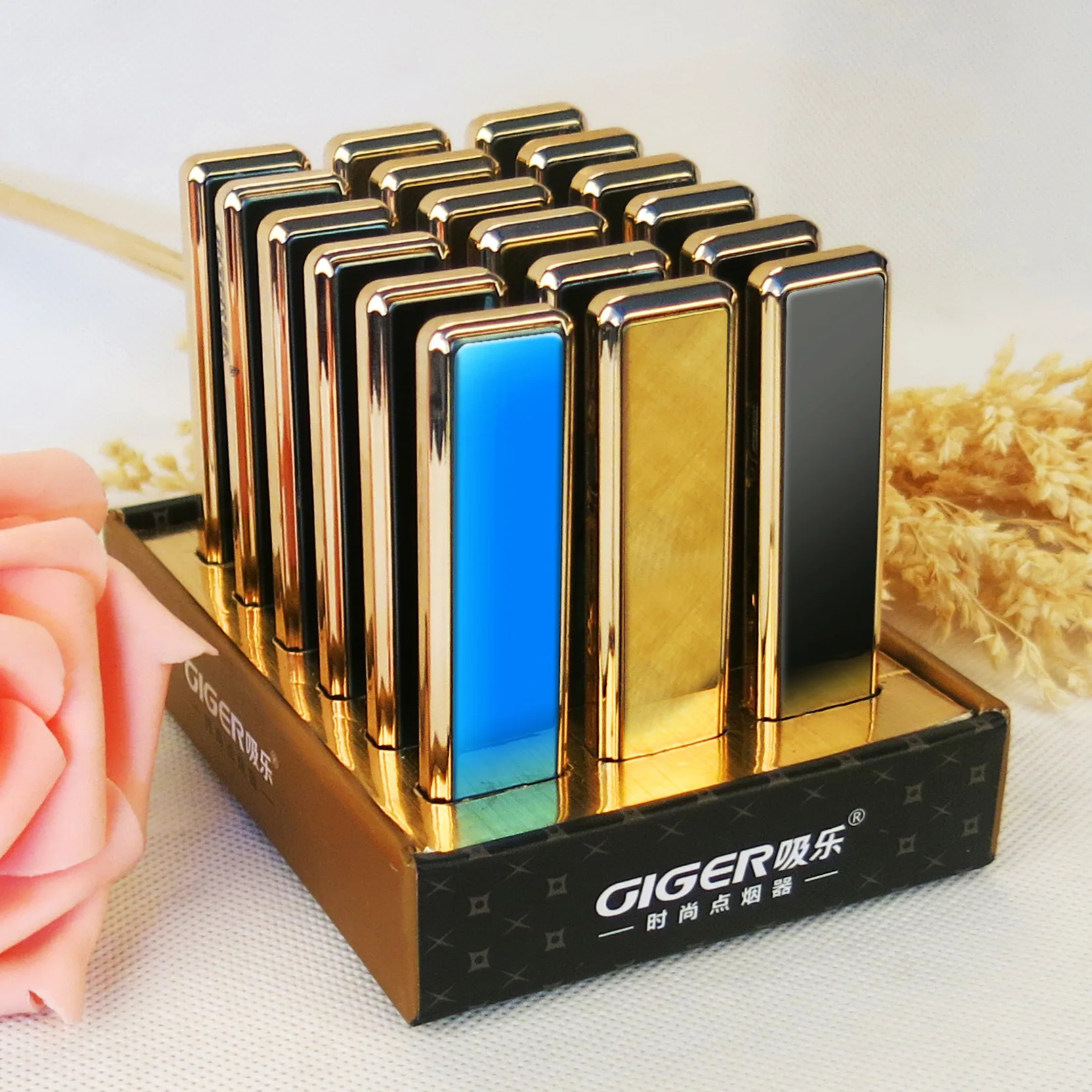 Usb зарядка Зажигалка Ветрозащитная ультратонкая металлический корпус