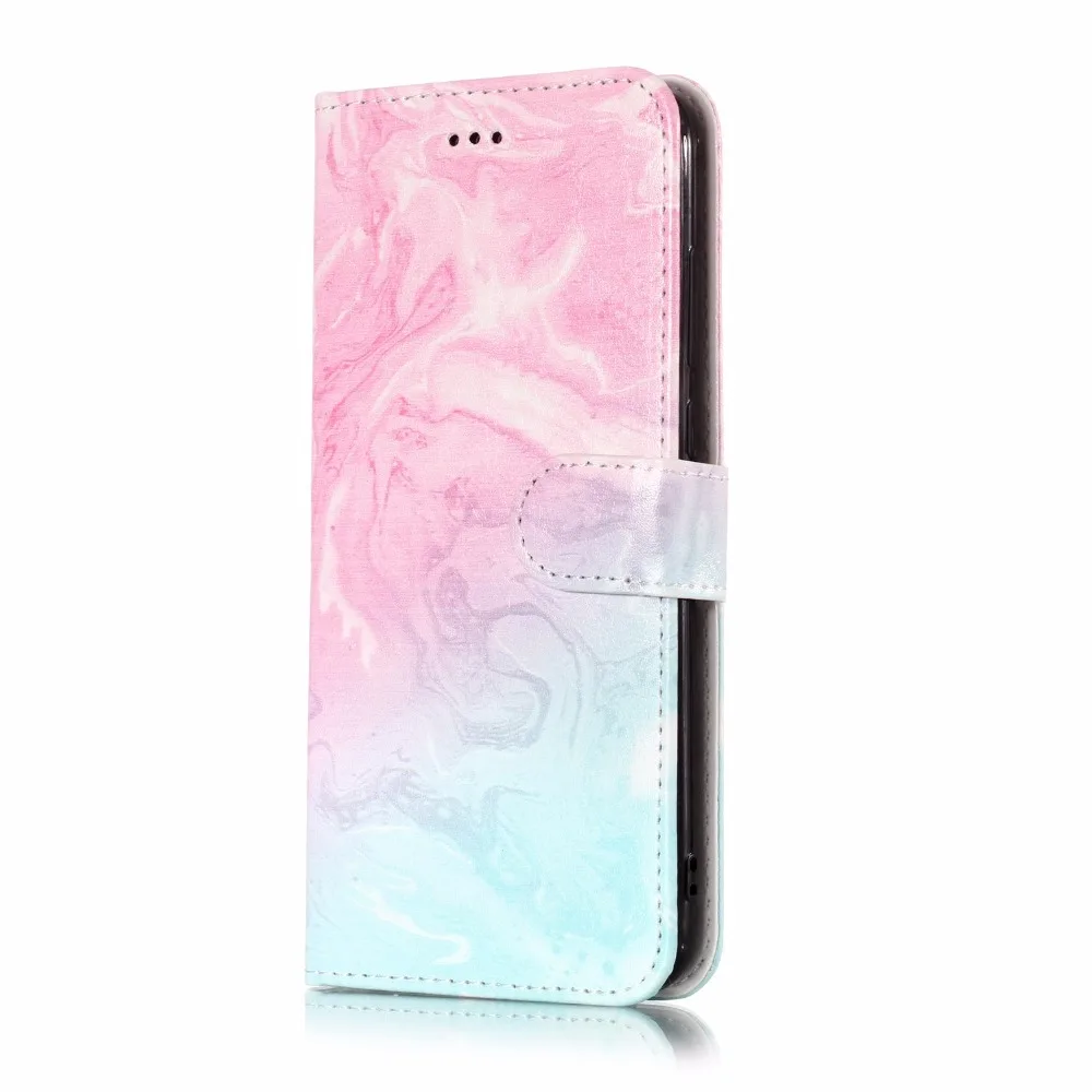 50 шт./лот защитный чехол из мрамора с 2 картами кожаный для LG G7 V30 K8 K10 2018 Stylo 4 в виде