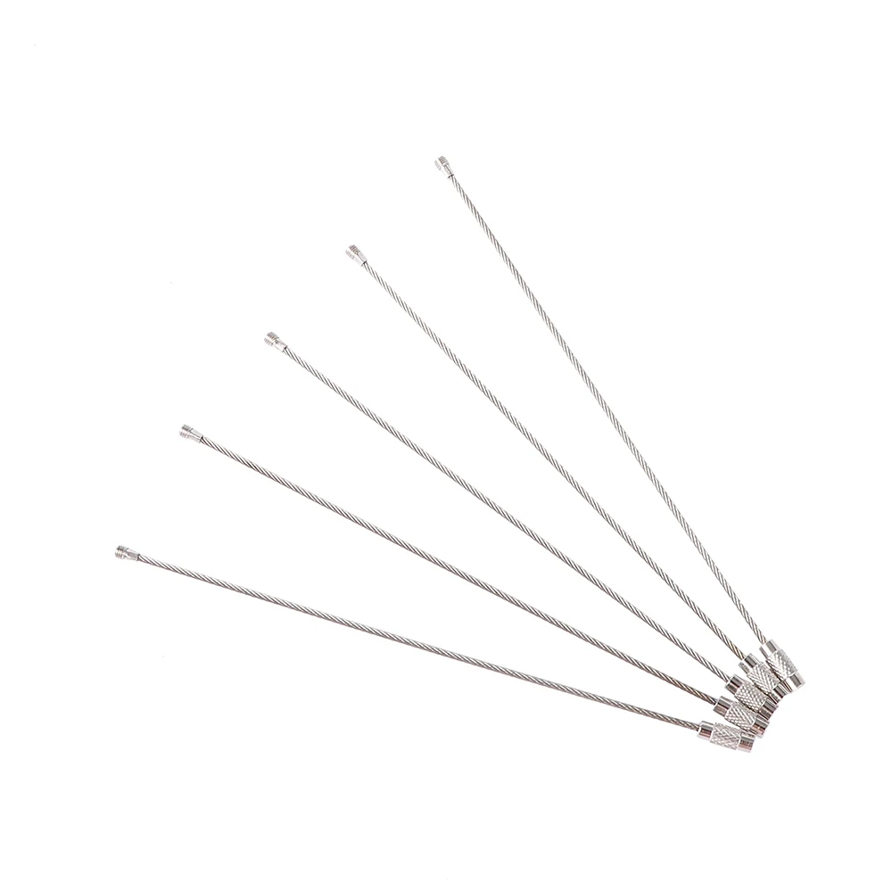 10 шт./лот дешевый брелок из Проволочной веревки нержавеющей стали карабин