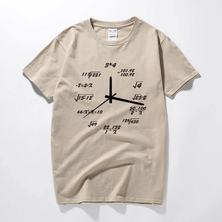 VHORZ Math/креативные футболки с часами для мужчин Хлопковые топы принтом