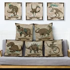 Мультяшный динозавр Юрского периода, забавный динозавр, наволочка для диванной подушки 45*45 см, льняные Чехлы для подушек подушки, чехол для дивана, домашний декор, наволочка для подушки