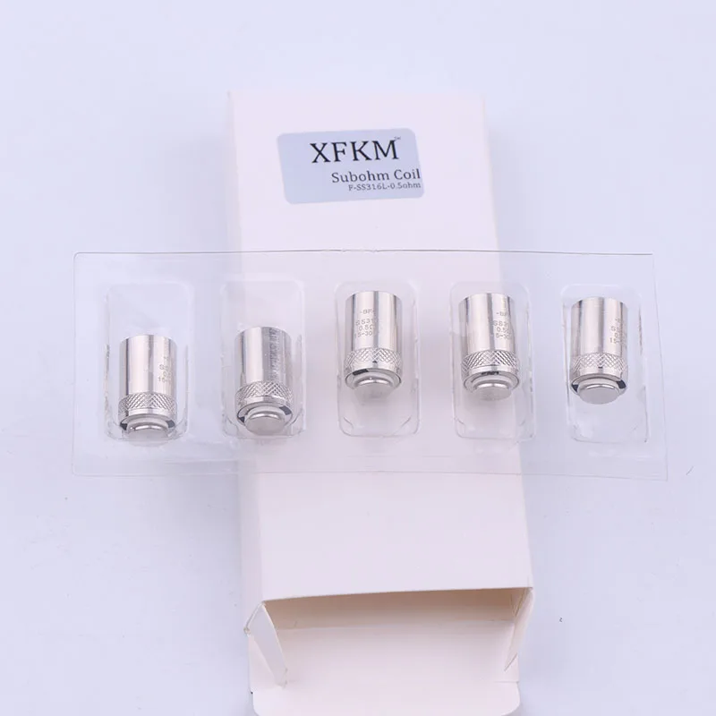 

XFKM 5pcs Replacement BF Coils Head SS316 0.5ohm 0.6ohm 1.0ohm for eGo bf AIO Tank RTA RDA Electronic Cigarette Accessories Vape