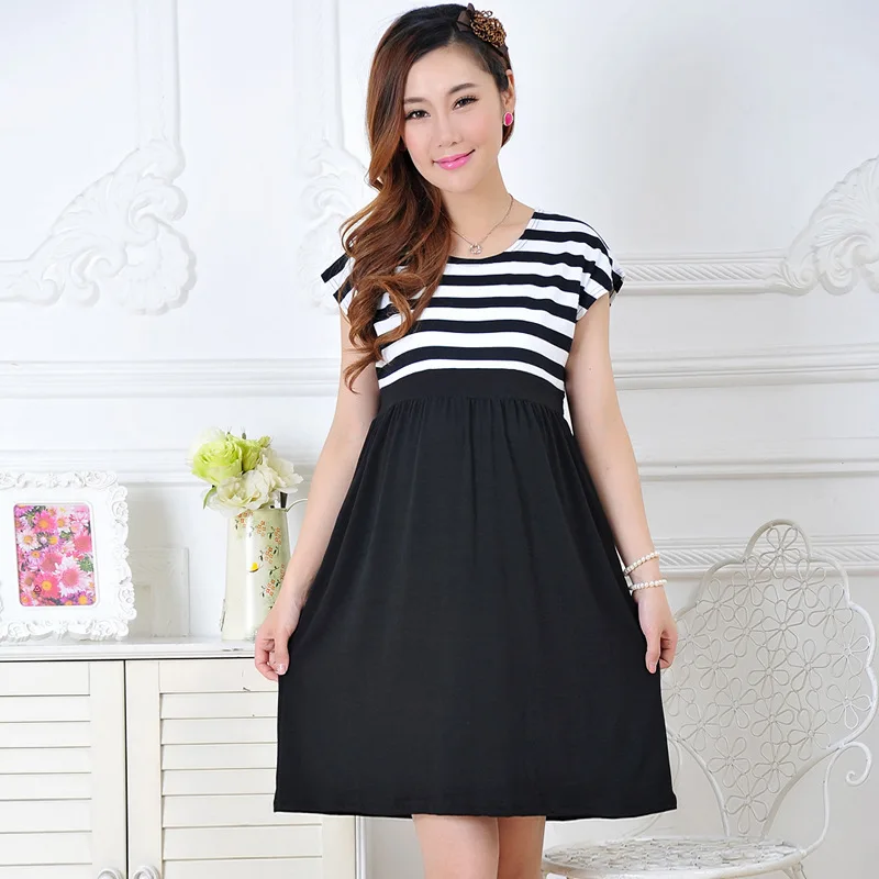 

Casual maternity dress Maternity clothing cotton maternity clothes vestido amarelo plus size ledies stripe Pregnant dresses F425