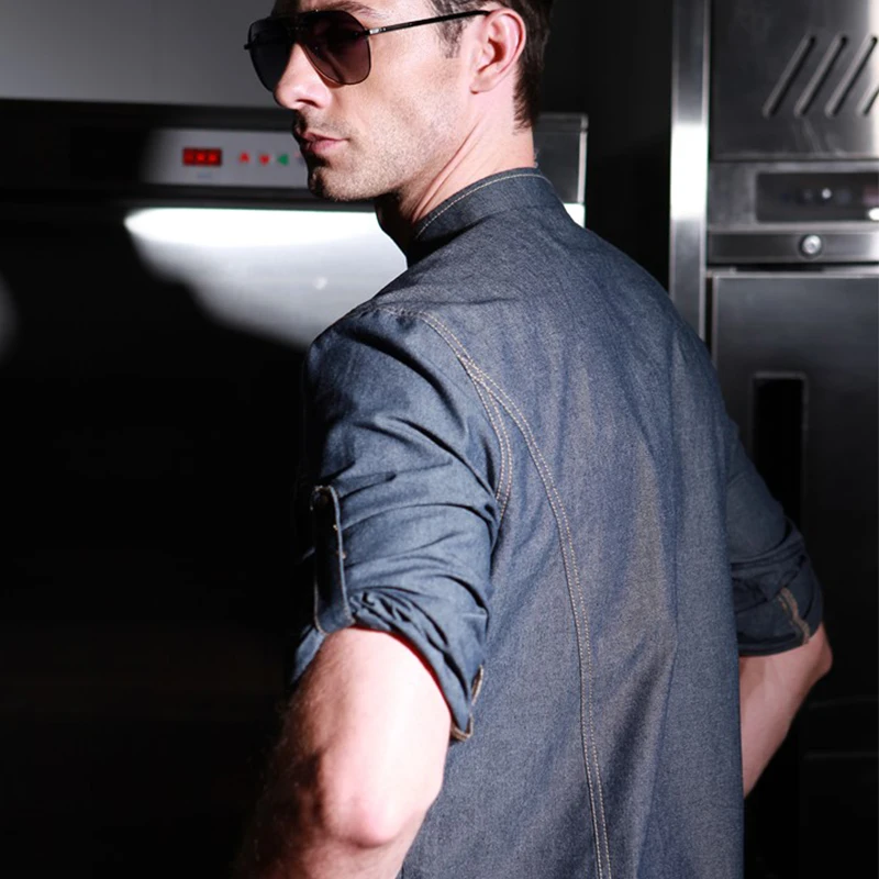 Ресторан отеля кухня шеф повар пальто для будущих мам куртки форма Chambray деним