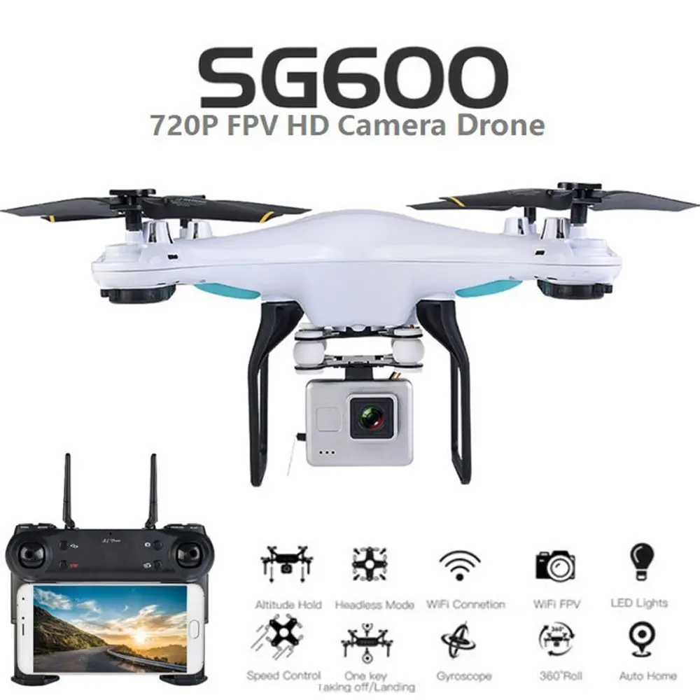 Игрушка SG600 Радиоуправляемый Дрон с Камера HD 2MP 720 P 2 4 г 4CH Drone WI FI FPV Quadcopter