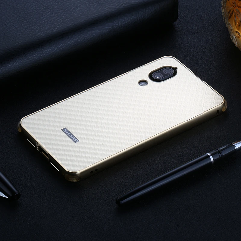 Для SHARP AQUOS S2 чехол 2 в 1 металлический алюминиевый бампер+ углеродное волокно PC пластиковый жесткий чехол для Sharp Aquos S2 Тонкий матовый чехол