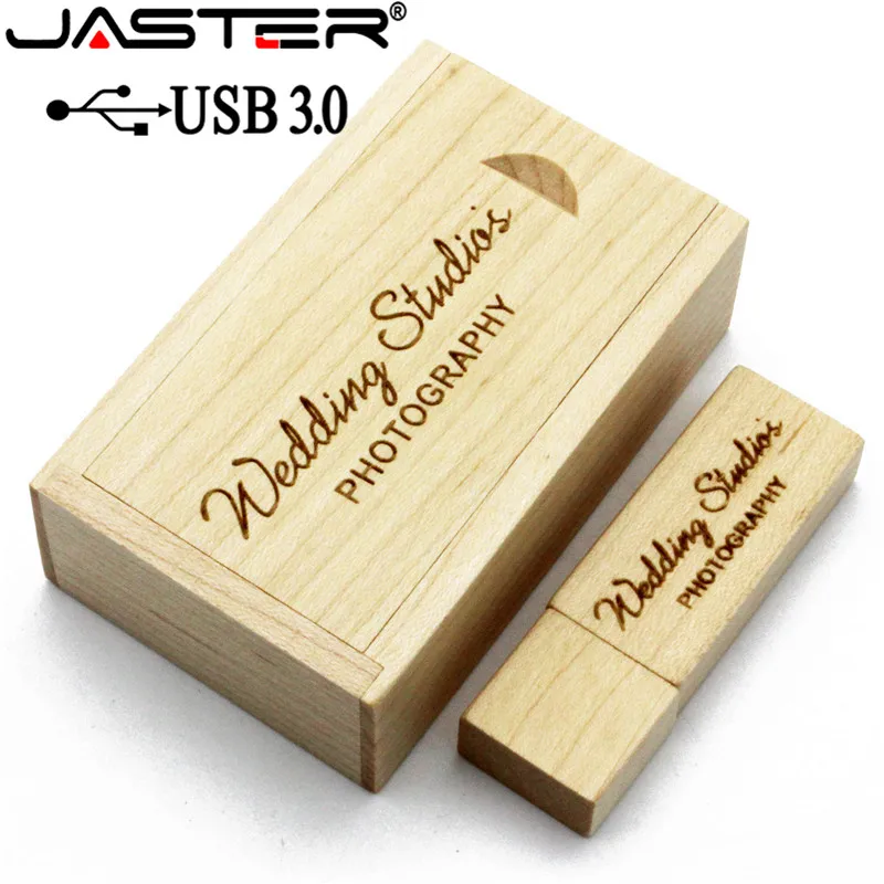 JASTER USB3.0+ коробка(10 шт. бесплатный логотип) дерево клен usb флэш-накопитель Флешка 4 ГБ 8 ГБ 16 ГБ 32 ГБ 64 Гб карта памяти логотип клиента