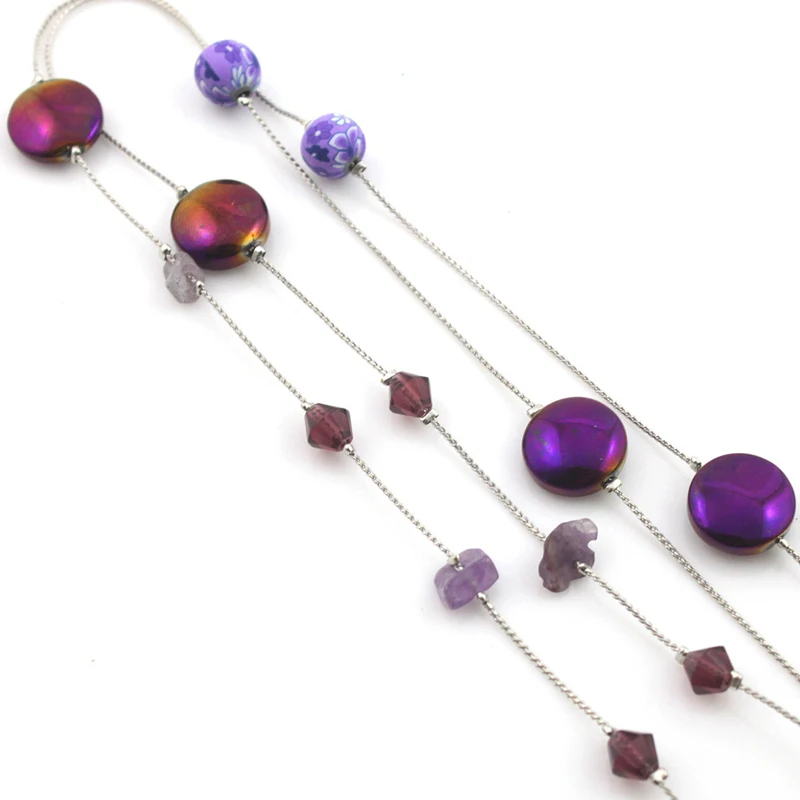 

Purple Ethnic Acrylic Crystal Beads Link Chain Eyeglasses Chains Glasses Rope Holder Sunglasses Strap Cord Neck Band Accessories