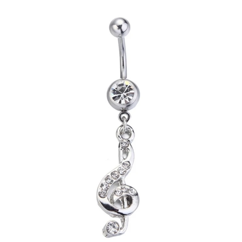 summer new style note navel rings medical stainless steel belly button blue crystal hot body piercing jewelry party gifts |