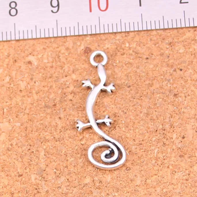 120 шт антикварные посеребренные украшения gecko дом Подвески ящерица Diy ювелирные