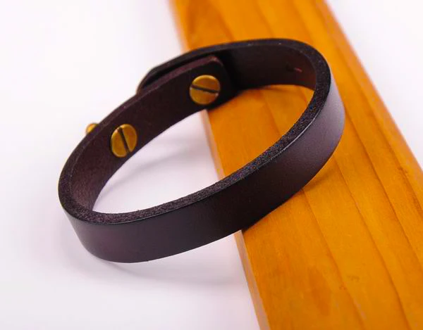 G370 коричневый простой стильный однодиапазонный браслет из натуральной кожи