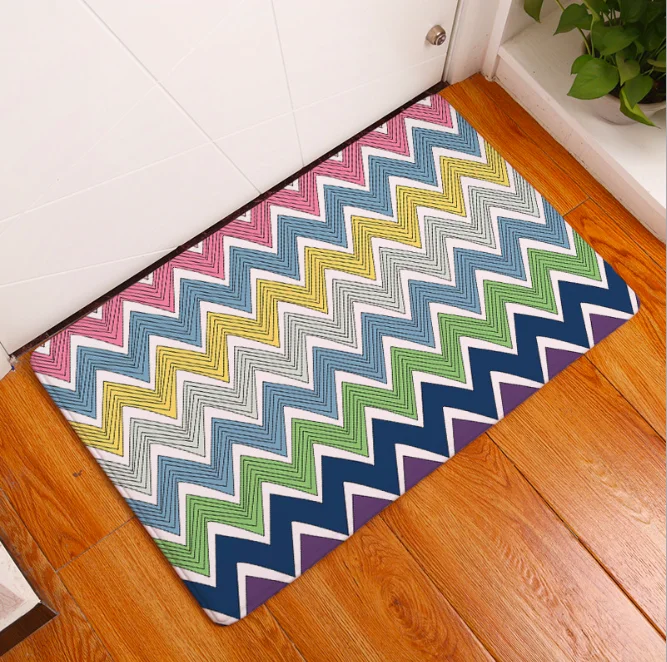 Художественный Радужный геометрический Коврик для ванной кухонный ковер