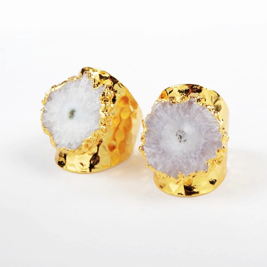 Кольцо BOROSA 5 шт./лот золотистого цвета натуральный белый Солнечный Кварц