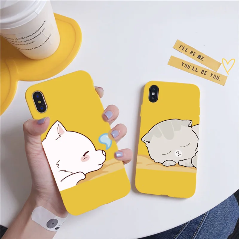 Прекрасный кот для iphone 6 6S 7 8 Plus10 ТПУ прекрасный и красивый мультфильм животных