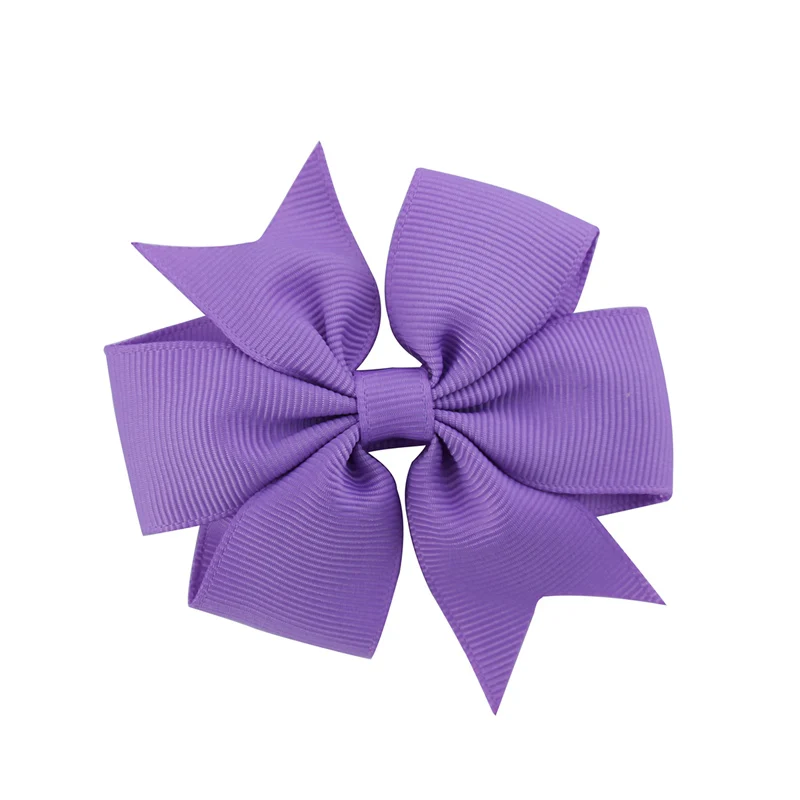 5 Purple 3 дюйма,, новинка, корсажная лента, твердый бант-бабочка, заколки для волос, заколки для волос для детей, девочек, новорожденных, аксессуары для волос - Цвет: 5 Purple