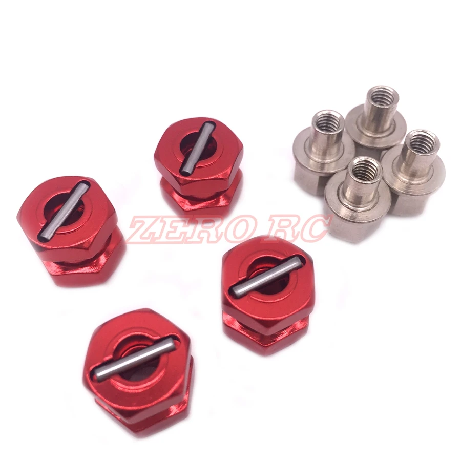 Алюминиевый шестигранный адаптер 12 мм для шестигранных колес 4 шт. осевой SCX10 D90 CC01