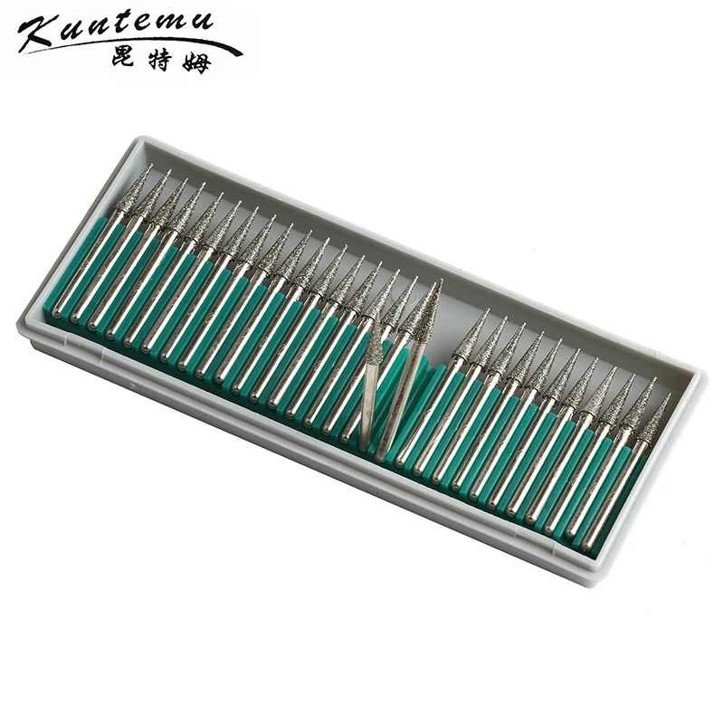 Фото Free Shipping 30pcs Cone Head Diamond Mounted Points Grinding For Jade Metal Wood Polishing Free Shipping 30pcs Cone Head Diamond Mounted Points Grinding For Jade Metal Wood Polishing
