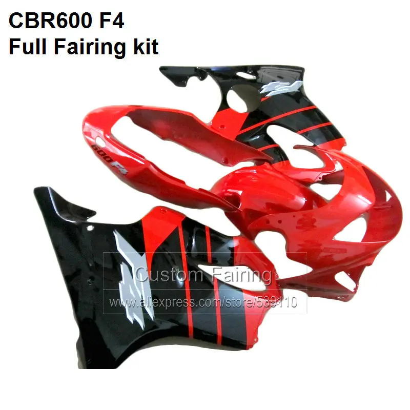 

Abs Red Fairing kit For HONDA CBR600 F4 1999 2000 00 fairings ( black ) xl25