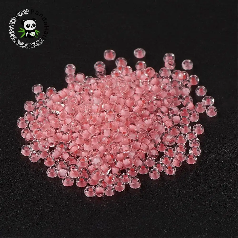 Прозрачные стеклянные бусины pandahall 11/0 класса A внутри цветные размером 2 3x1 5 мм