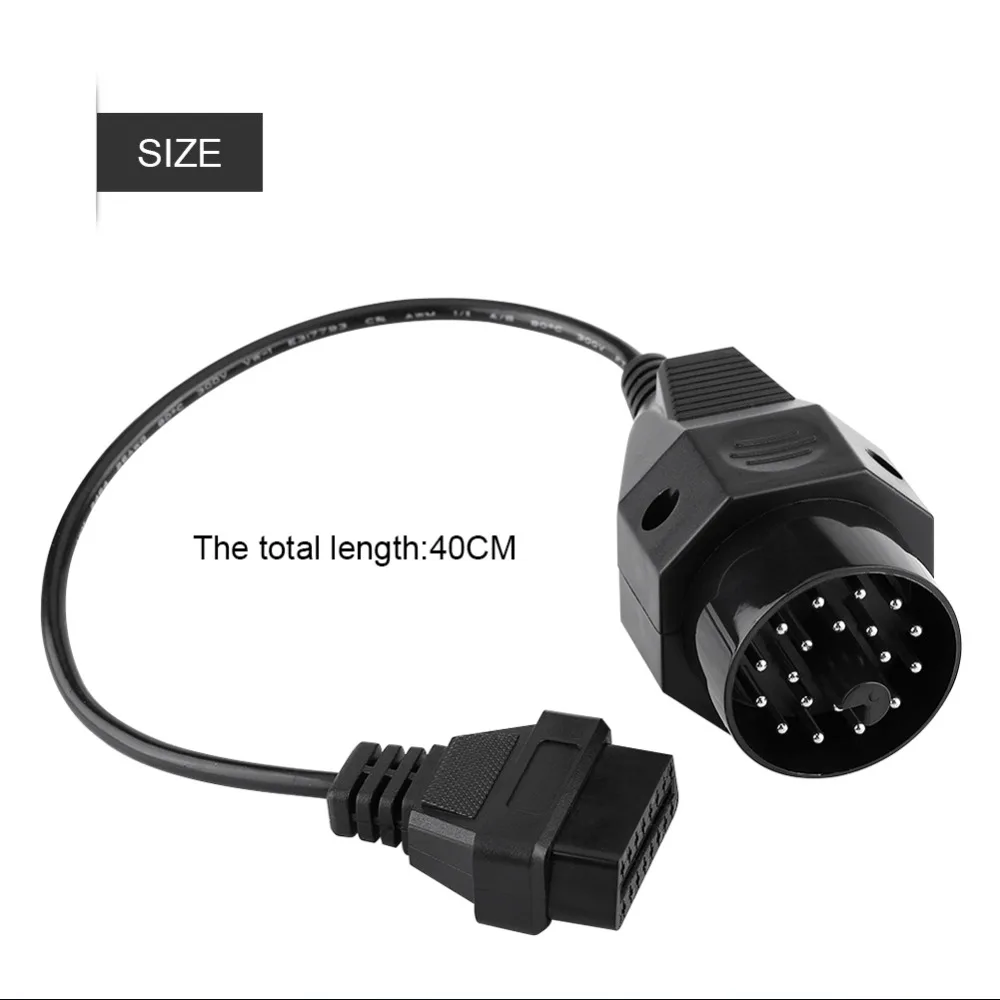 20 Pin к 16 OBD2 адаптер Соединительный кабель для сканера BMW E36 E38 E39 E46 E53 X5 Z3 Black