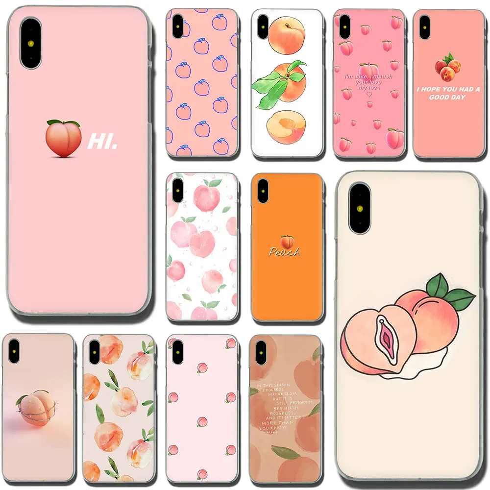 Розовый персиковый жесткий чехол для телефона iPhone 11 Pro 5 5S 6 6S Plus 7 8 Plus X XS XR XS Max