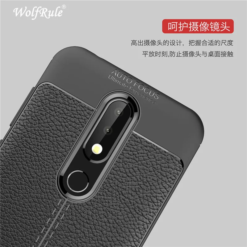 Чехол wolfrole для Nokia X6 ударопрочный Роскошный кожаный чехол из ТПУ 2018 телефона |