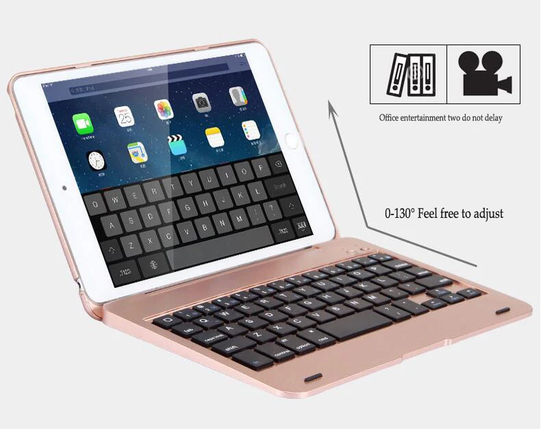 Для iPad 9,7 чехол-клавиатура беспроводной Bluetooth тонкий металлический сплав для iPad 9,7 чехол-подставка для планшета для iPad Air 2+ ручка