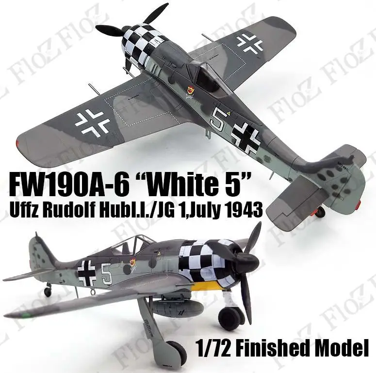 Fw190 A 6 I./JG1 белый 5 Uffz Rudolf Hubl 1/72 самолет легкая модель| |