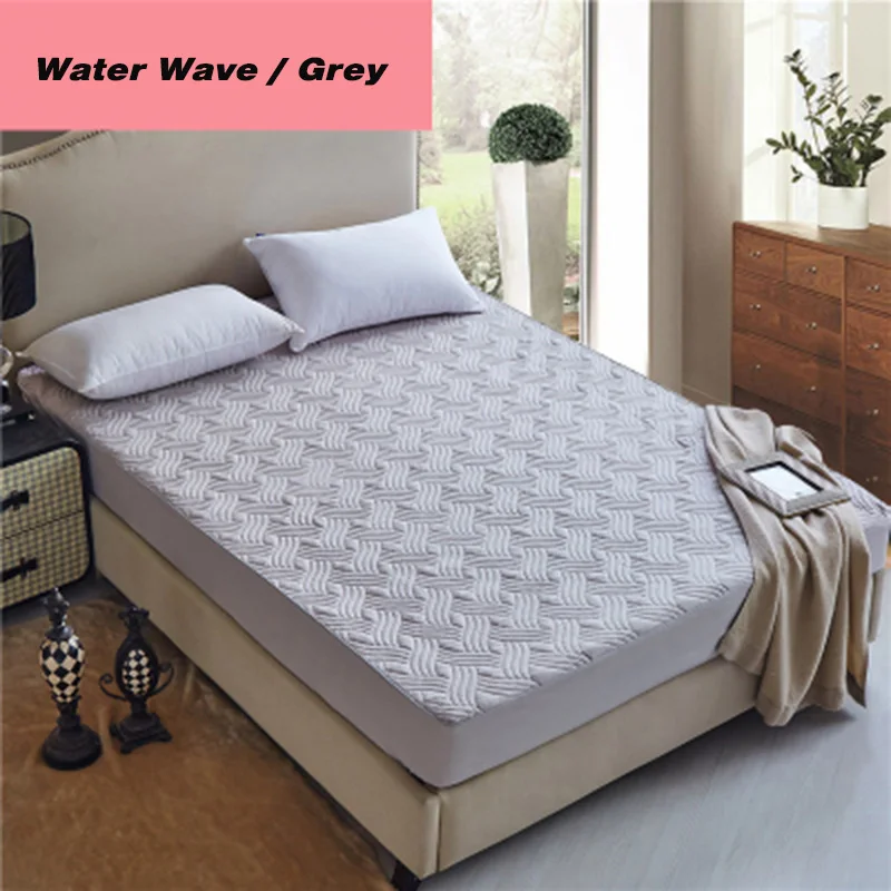 Water wave gray Хлопок все включено чехол Съемная Молния анти-клещи матрас кровать мягкий стеганый кровать матрас покрытие Нескользящая пыль мягкий коврик - Цвет: Water wave gray