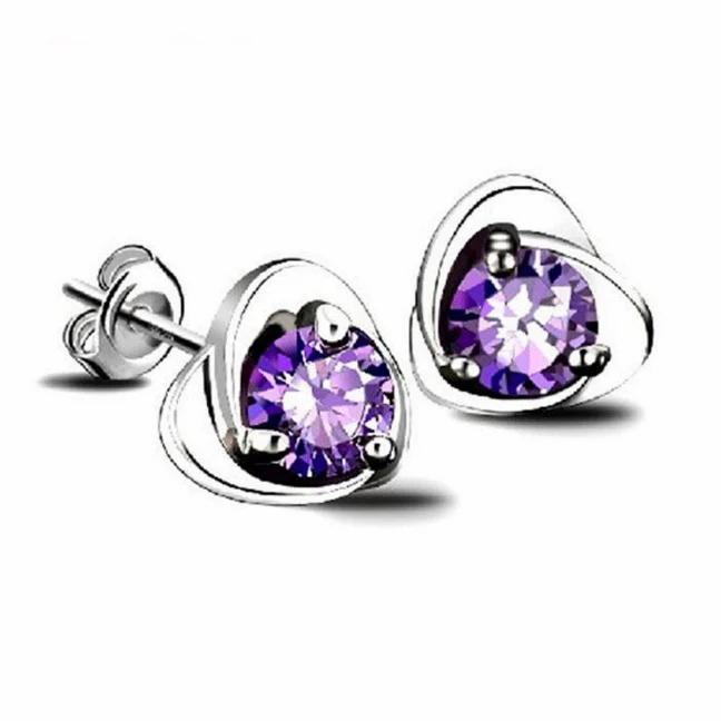 Женские серьги-пусеты в форме сердца циркониевые Серьги-пусеты новинка 2016 |