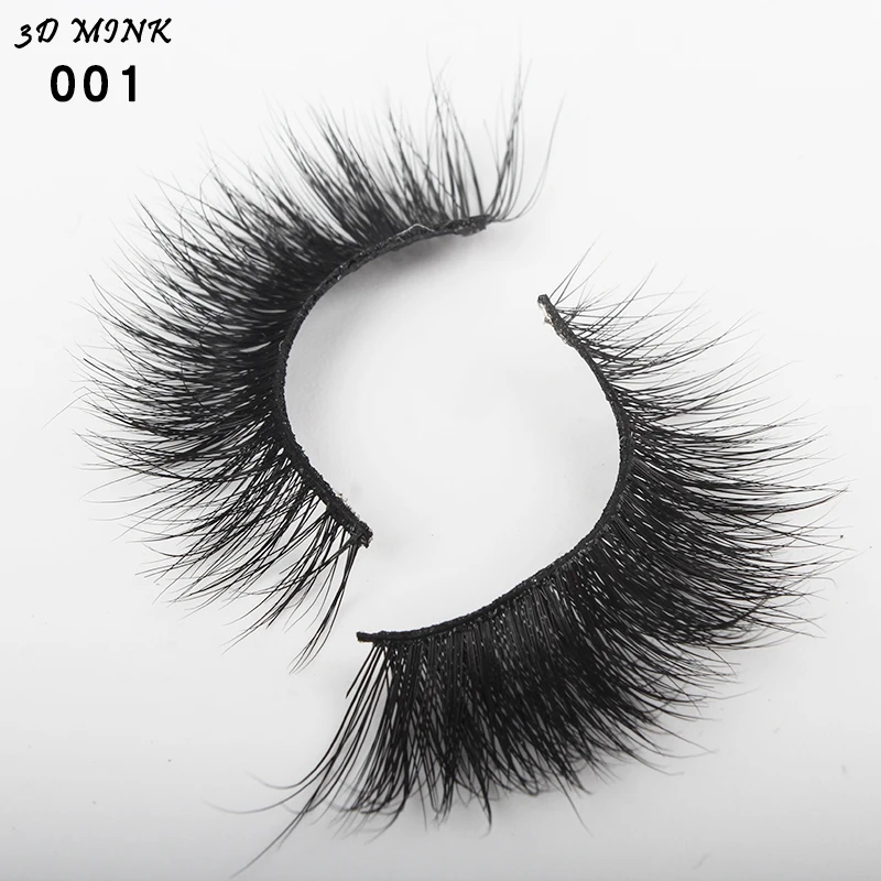 

100% Mink Hair Eyelashes 3D Pre-made Full Strip Lashes Dense Natural Long Charming Eyelash Extensions #001-#008