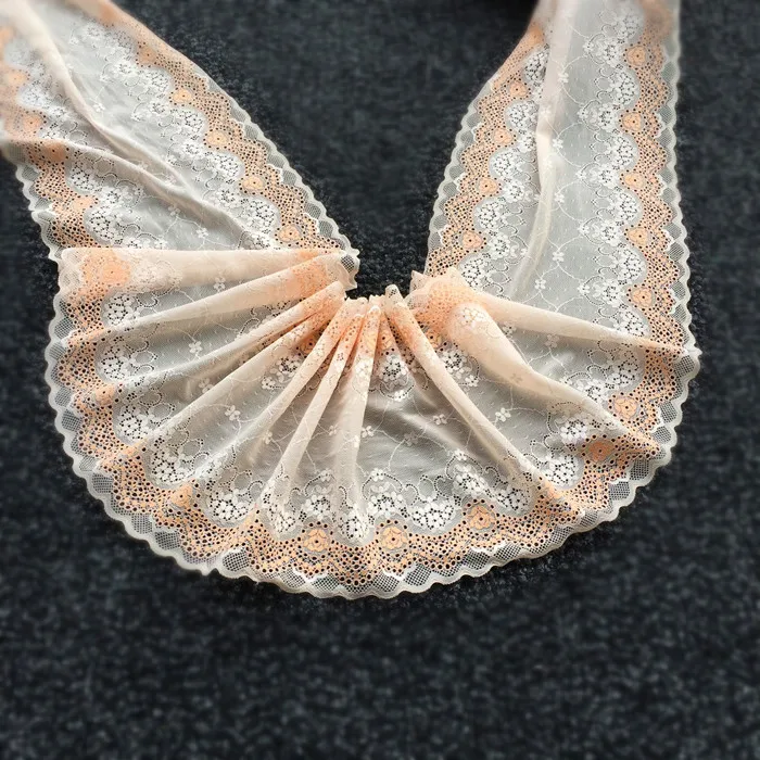 Ширина 22 см светло-оранжевая розовая эластичная кружевная ткань DIY аксессуары