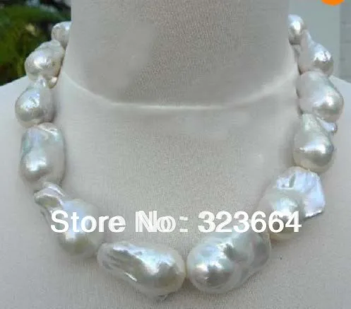REAL HUGE AAA SOUTH SEA WHITE BAROQUE PEARL NECKLACE 18&quot | Украшения и аксессуары