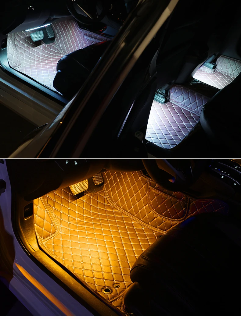36 светодиодный RGB автомобильный атмосферный светильник для интерьера, пола, ног, декоративный светильник, USB беспроводной пульт дистанционного управления/управление музыкой, внутри неоновый светильник, полоса