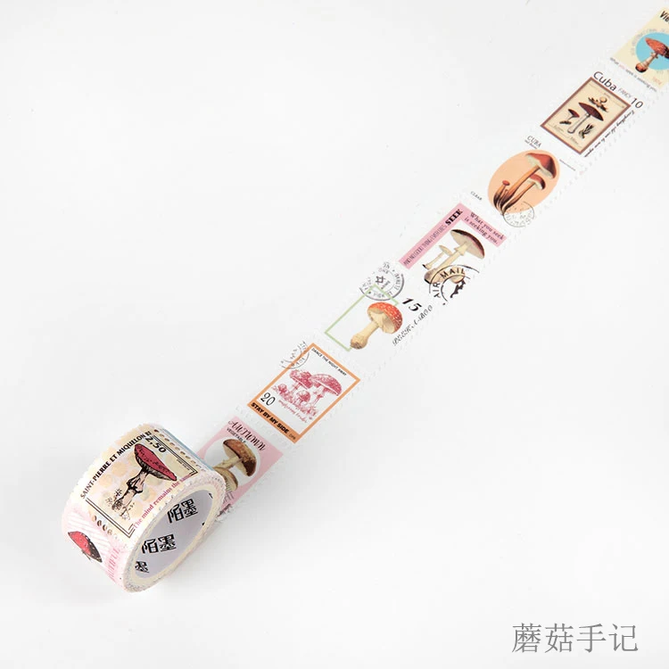 Vintage Stamp Series European Flower Plant Decorative Adhesive Tape Masking Washi Tape DIY Scrapbooking Sticker Label stationery - Цвет: 4
