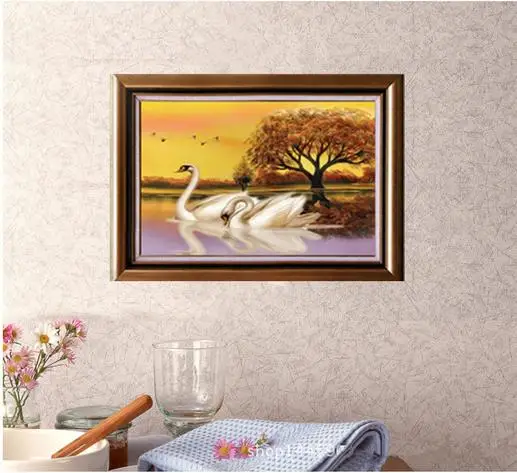 5D алмаз вышивка алмазная лебеди картины из страз своими руками крестиком стразы