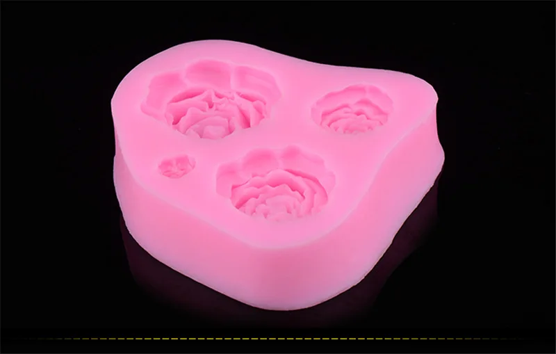 1 шт. силиконовая форма для торта с розовыми цветами 3D шоколадного мыла формы