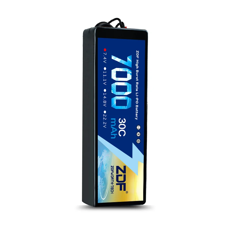 ZDF RC Car Lipo Battery 2S 2P 7.4V 7000mah 30C Max 60C Hard Case For Airplane Traxxas 1/10 Truck | Игрушки и хобби