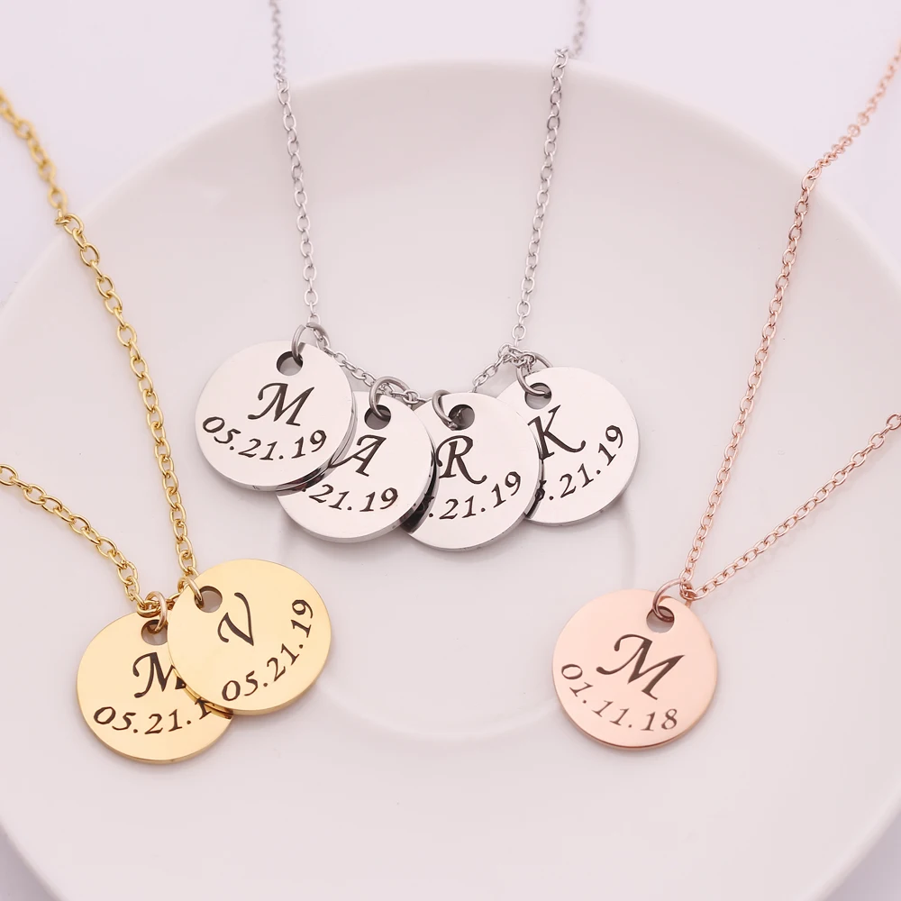 Индивидуальная пара кулон с буквенным диском индивидуальная двухсторонняя