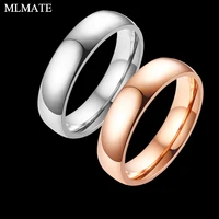 5mm simple smooth stainless steel silver rose gold anti allergy engagement ring couple rings fashion jewelry womens accessories